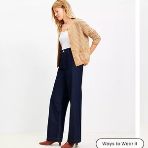 LOFT Outlet Curvy Trouser Jeans Womens Size 6 Dark Blue Denim EUC